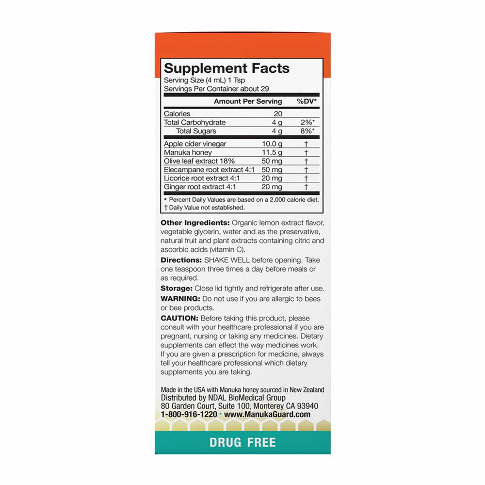 Manuka Honey Cough and Throat Syrup, 4 Oz