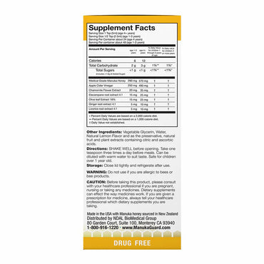 Manuka Honey Kids Nighttime Cough and Throat Syrup, 4 Oz