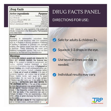 TRP Natural Eyes Homeopathic Dryness Relief Eye Drops, 10 Ml