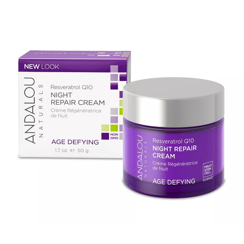 Andalou Naturals Fruit Stem Cell Night Repair Cream, 1.7 Oz