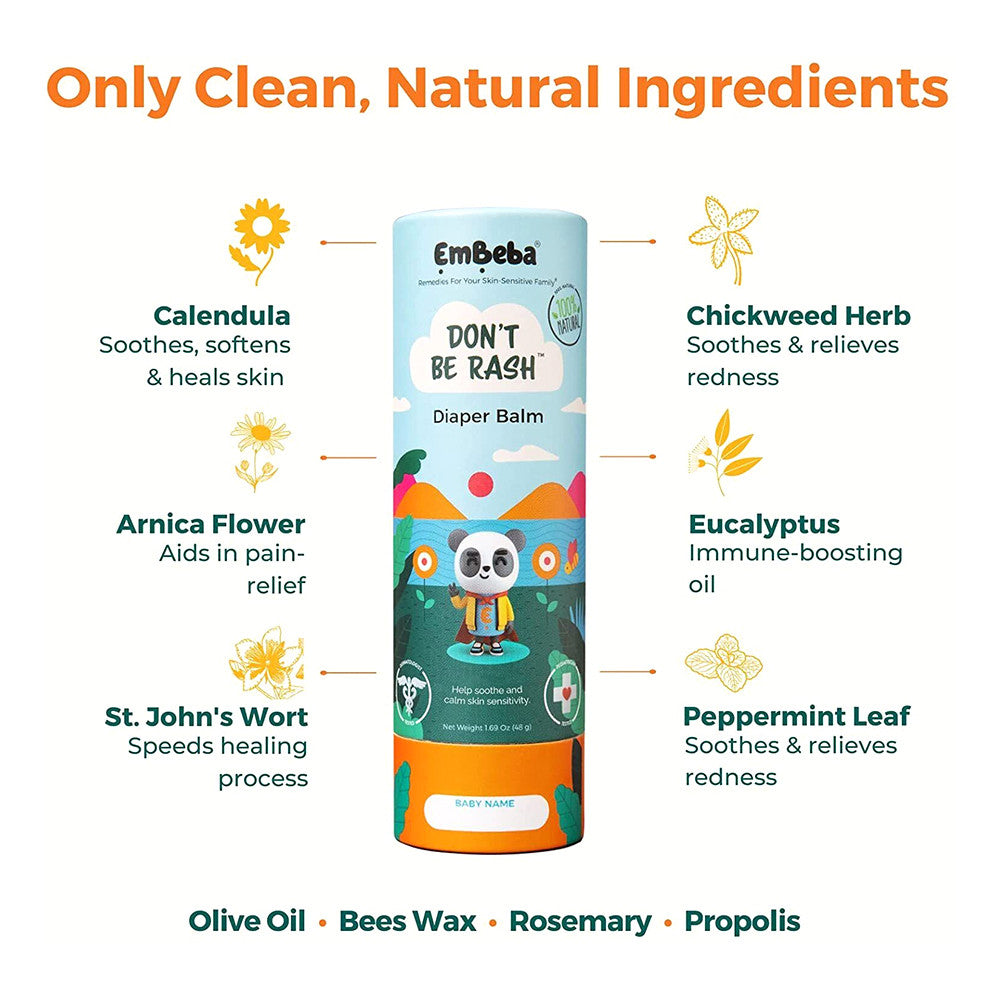 EmBeba Dont Be Rash Natural Diaper Balm, 1.69 Oz