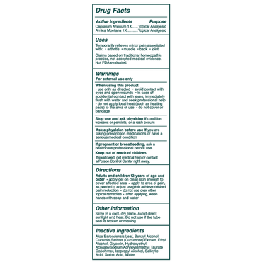 Capsiva Homeopathic Arthritis Pain Relieving Gel, 3 Oz