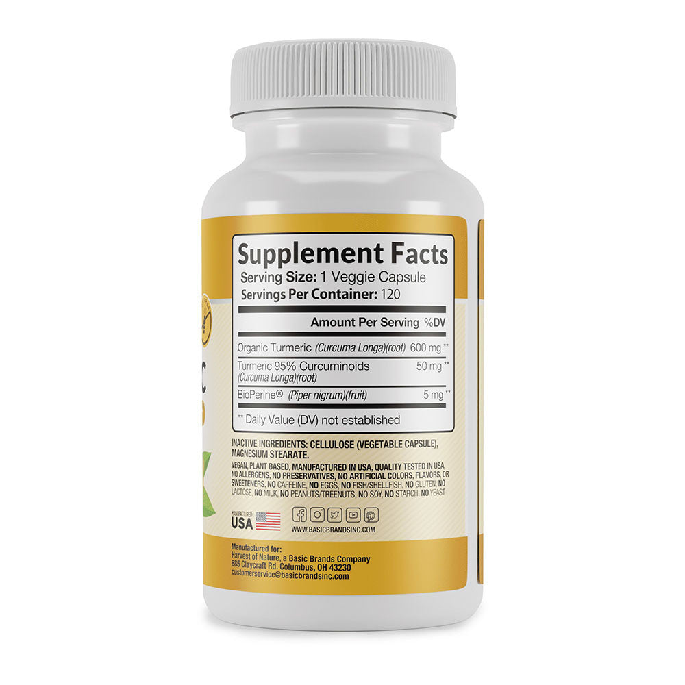 Harvest of Nature Curcumin Turmeric 650 Mg Capsules, 120 Ea