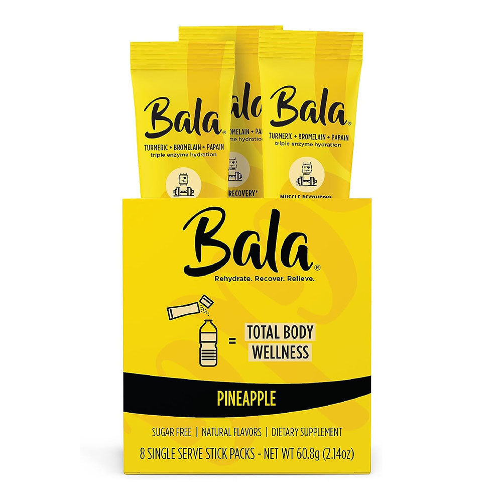 Bala Triple Enzyme Hydration Total Body Wellness Drink Mix Sticks, Pineapple, 8 Ea