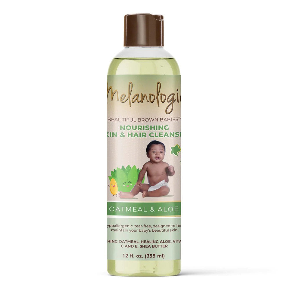 Melanologie Baby Skin and Hair Cleanser, Oatmeal and Aloe, 12 Oz