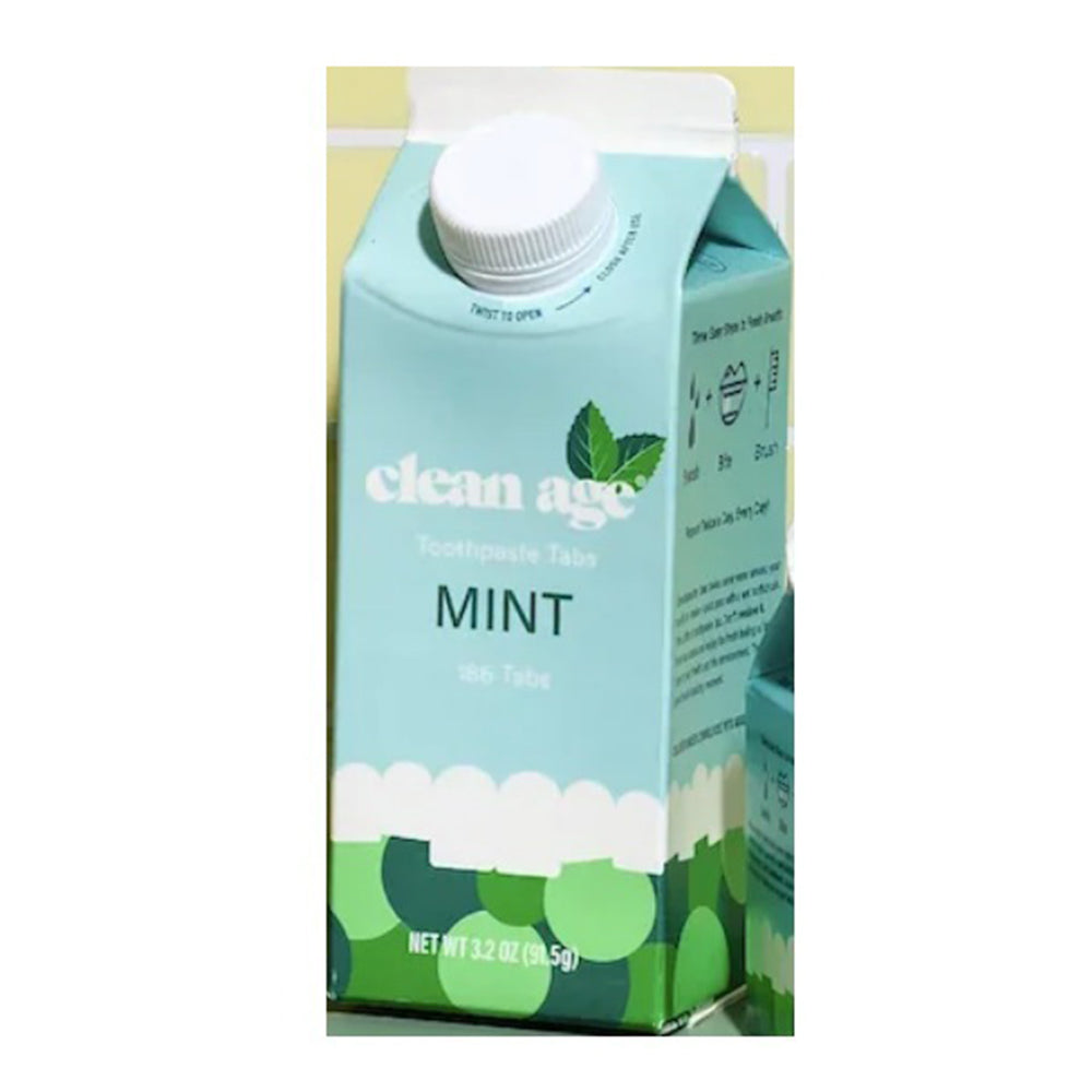 Clean Age Toothpaste Mint Flavored 186 Tabs Freshens Breath Effectively 3.2Oz (91.5g)