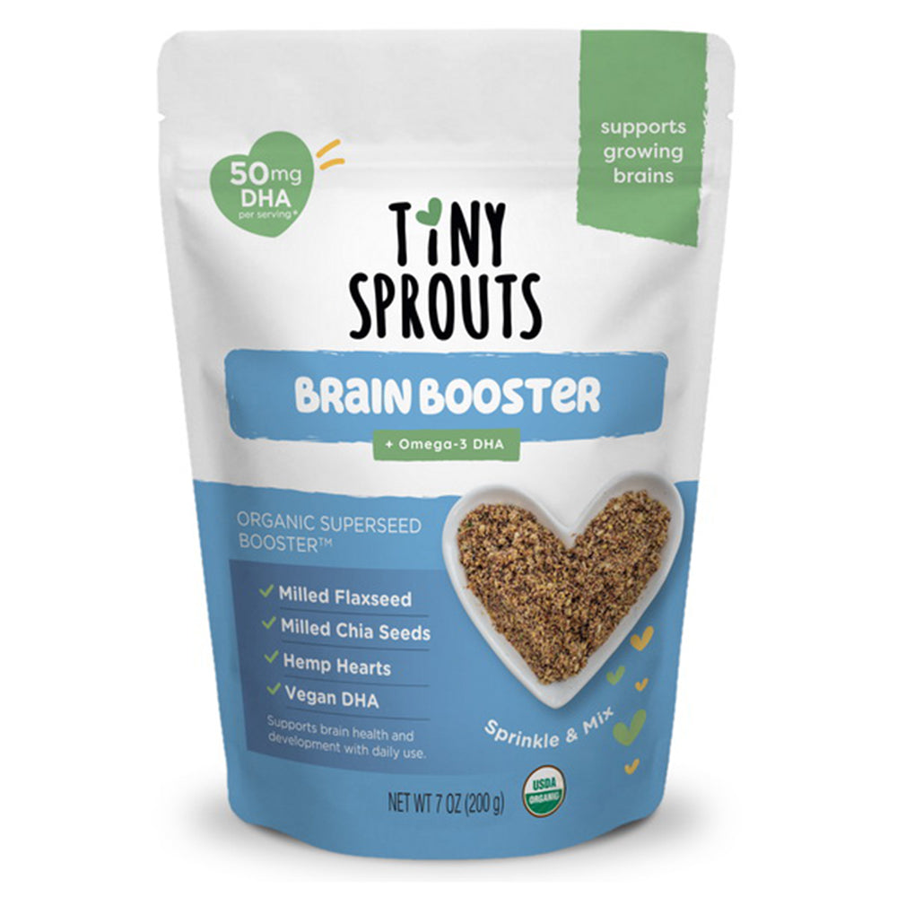Tiny Sprouts Brain Booster Omega 3 DHA Sprinkle and Mix Organic Superseed Booster 7Oz (200g)