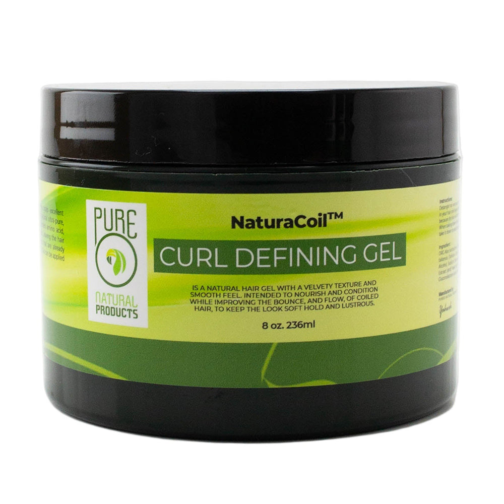 Pure O Natural Coil Curl Defining Hair Gel Nourish and Condition Keep Soft Hold 8Oz (236ml)