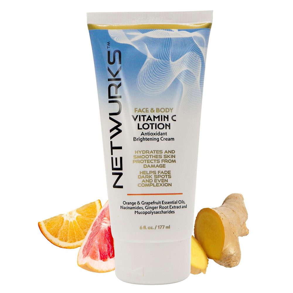 Netwurks Vitamin C Lotion Antioxident Cream for Face Body 6Oz (177ml)