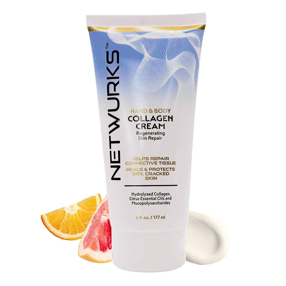 Netwurks Hand and Body Collagen Cream Regenerating Skin Repair Tube 6Oz (177ml)