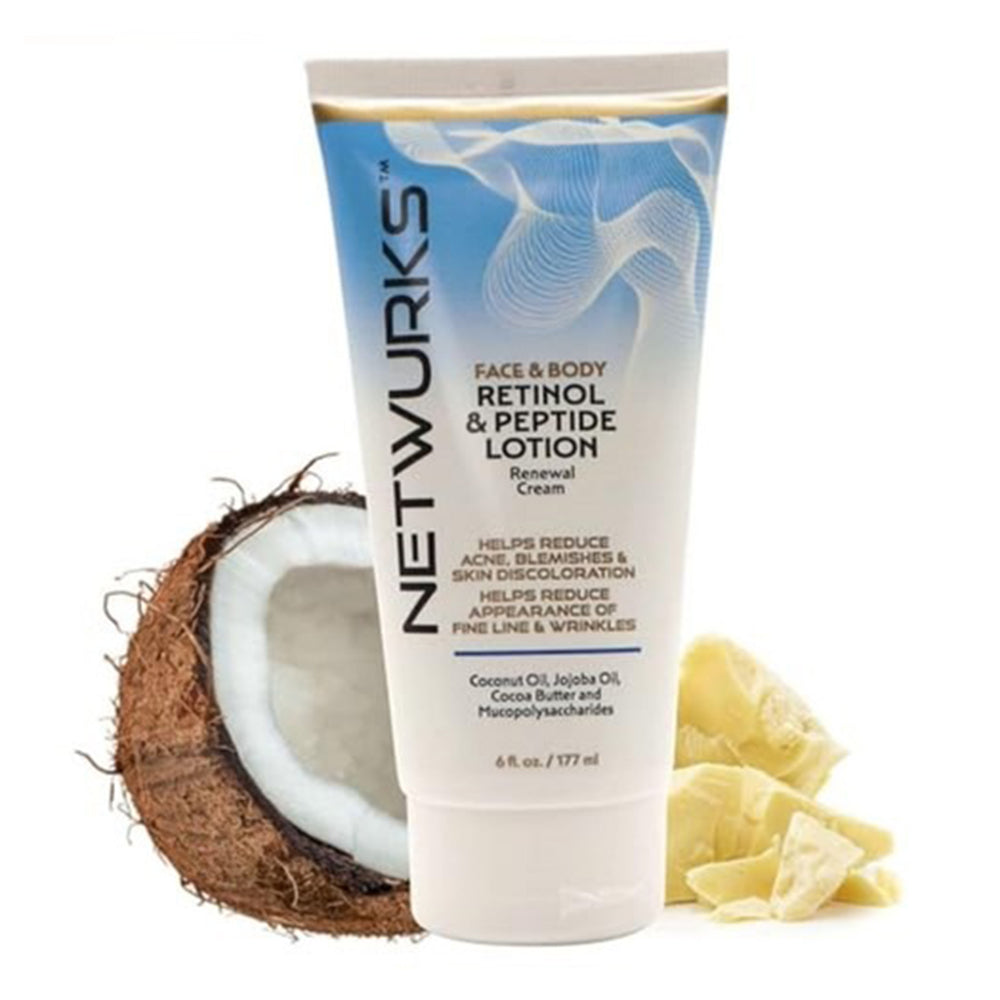 Netwurks Retinol and Peptide Lotion Renewal Night Cream for Face 6Oz (177ml)