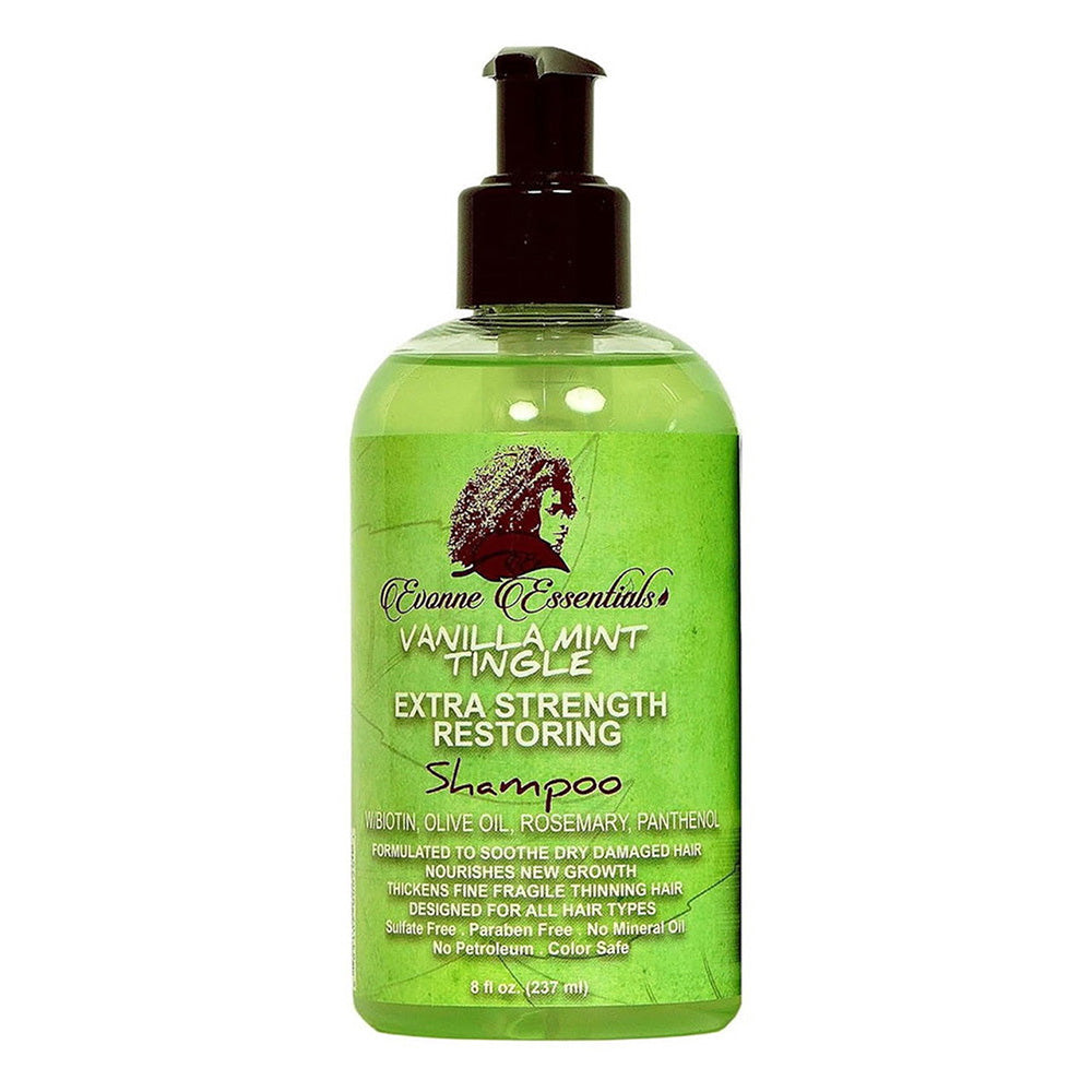 Evonne Essentials Vanilla Mint Tingle Extra Strength Restoring Hair Shampoo 8Oz (237ml)