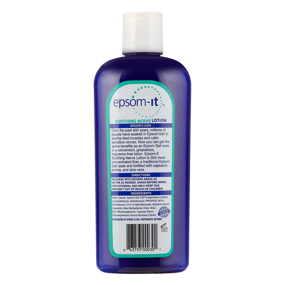 Epsom It Soothing Nerve Lotion Epsom Salt Magnesium Lotion with Capsaicin and Arnica, 8 Oz
