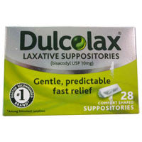 Dulcolax Bisacodyl Usp 10 Mg Laxative Suppositories - 28 Ea