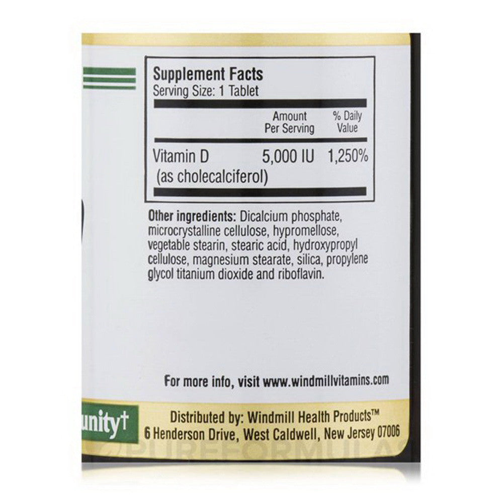 Windmill Vitamin D-3 5000 IU Tablets, 60 ea