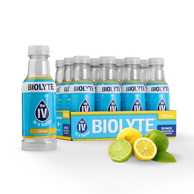 Biolyte Electrolyte Drink for Rapid Hydration, Citrus, 16 Oz, 12 Pack