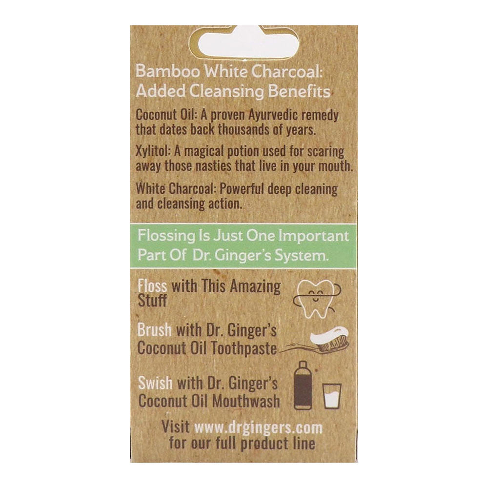 Dr Gingers White Charcoal Floss, Coconut Mint, 0.35 Oz