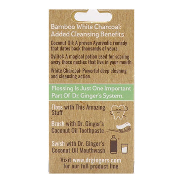 Dr Gingers White Charcoal Floss, Coconut Mint, 0.35 Oz