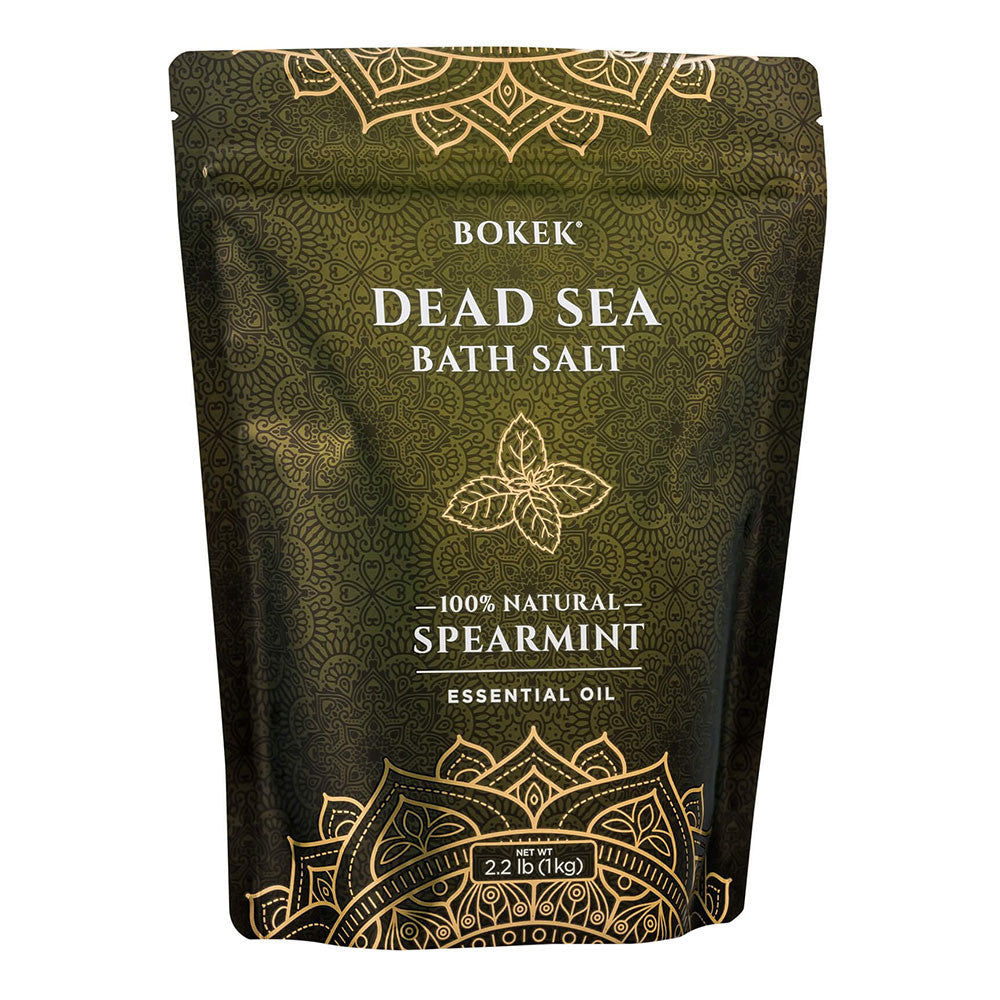 Bokek Natural Dead Sea Bath Salt with Spearmint Essential Oil, 2.2 Lb