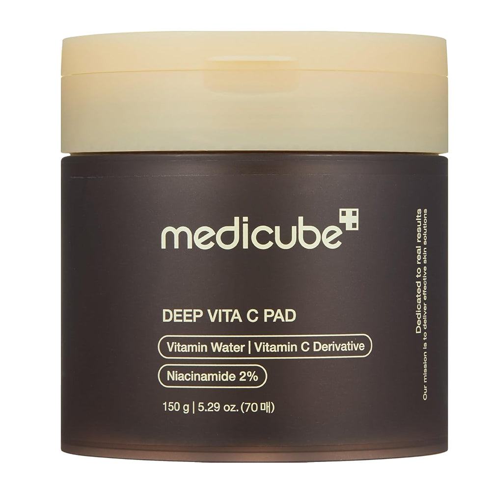 Medicube Deep Vita C Facial Toner Pads with Vitamin Water Provides Skin Radiance and Glow Face 70 Ea