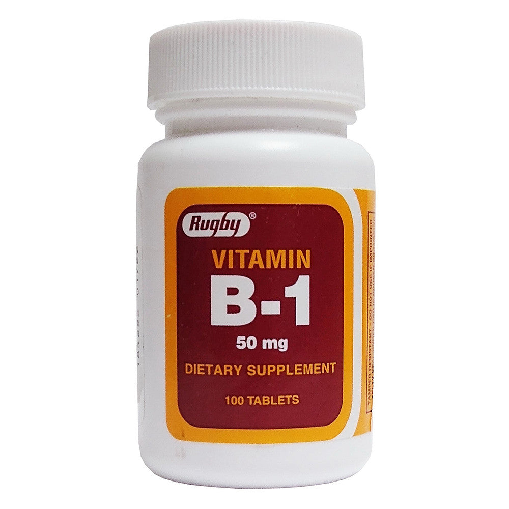 Rugby Vitamin B1 Dietary Supplement 50 Mg Tablets, 100 Ea