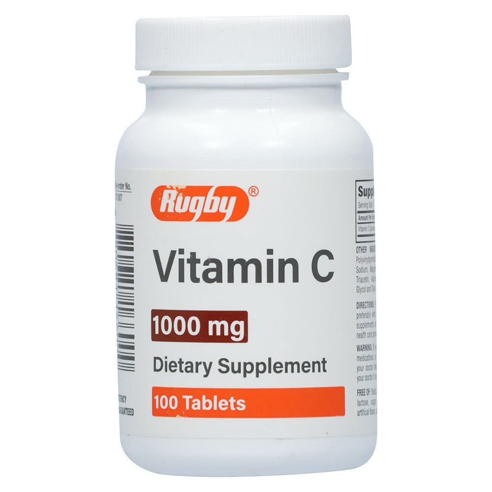 Rugby Vitamin C Dietary Supplement 1000 Mg Tablets, 100 Ea