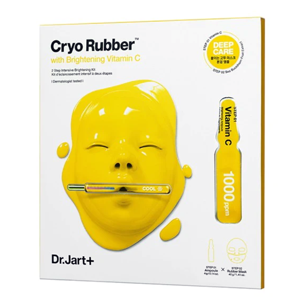 Dr Jart Plus Cryo Rubber Mask with Brightening Vitamin C 2 Step Intensive Face Brightening Kit 1Ea