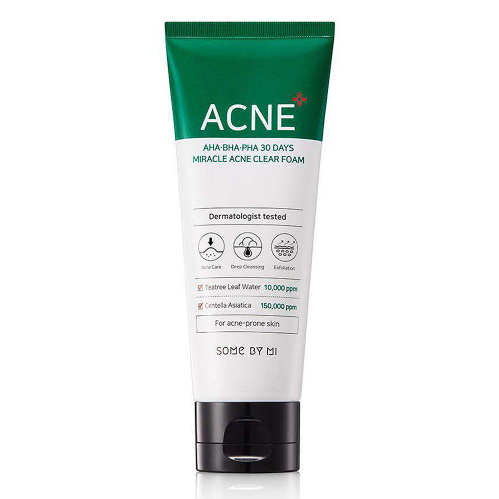 Some By Mi AHA BHA PHA 30 Days Skin Miracle Acne Clear Foam 3.38Oz (100ml)