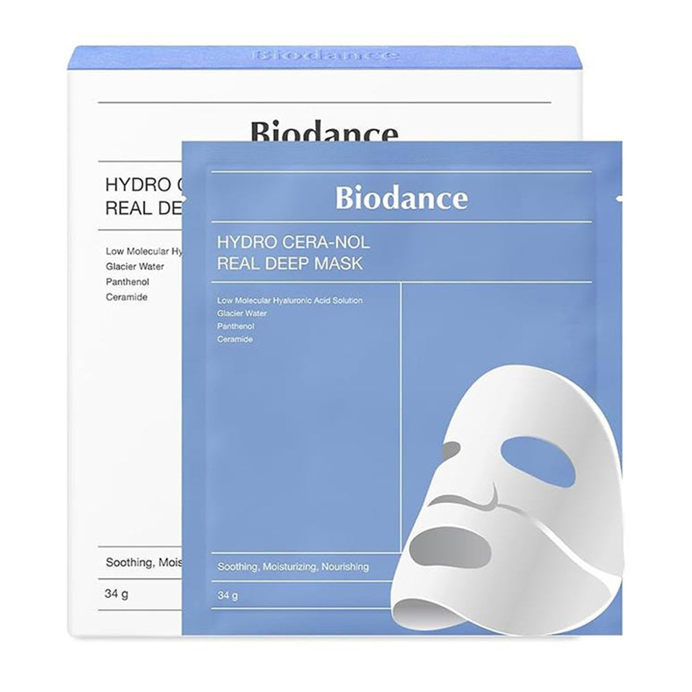 Hydro Cera-nol Real Deep Face Mask 1 Box 4 Sheets 1.19Oz (34g)