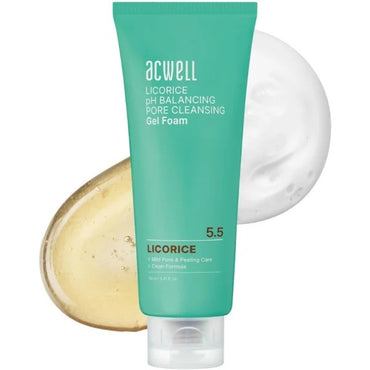 Acwell Licorice 5.5 pH Balancing Pore Skin Cleansing Gel Foam 5.4Oz (160ml)