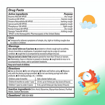 Hylands Natural Relief Baby Cough Syrup for Cough Due to Colds, 4 Oz