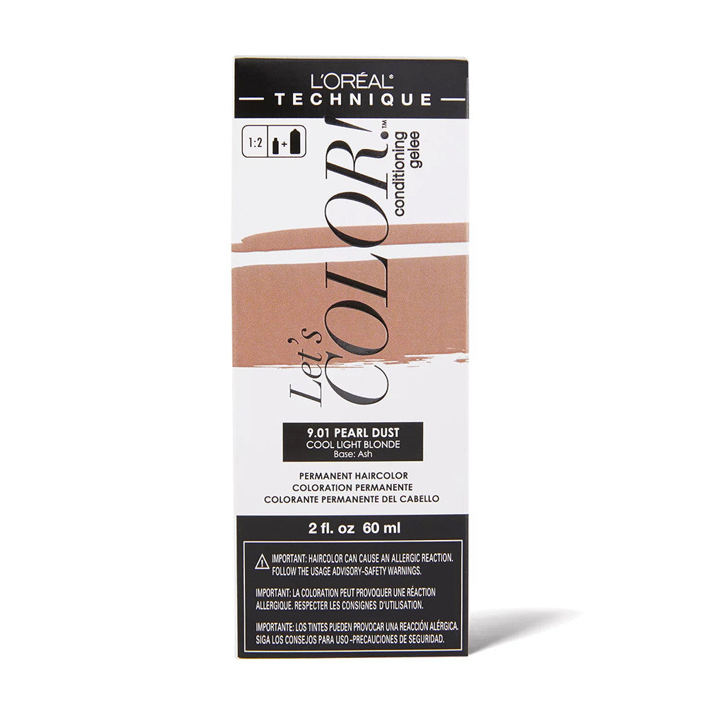LOreal Lets Color 9.01 Pearl Dust Ash Light Blonde Permanent Haircolor, 1 Ea