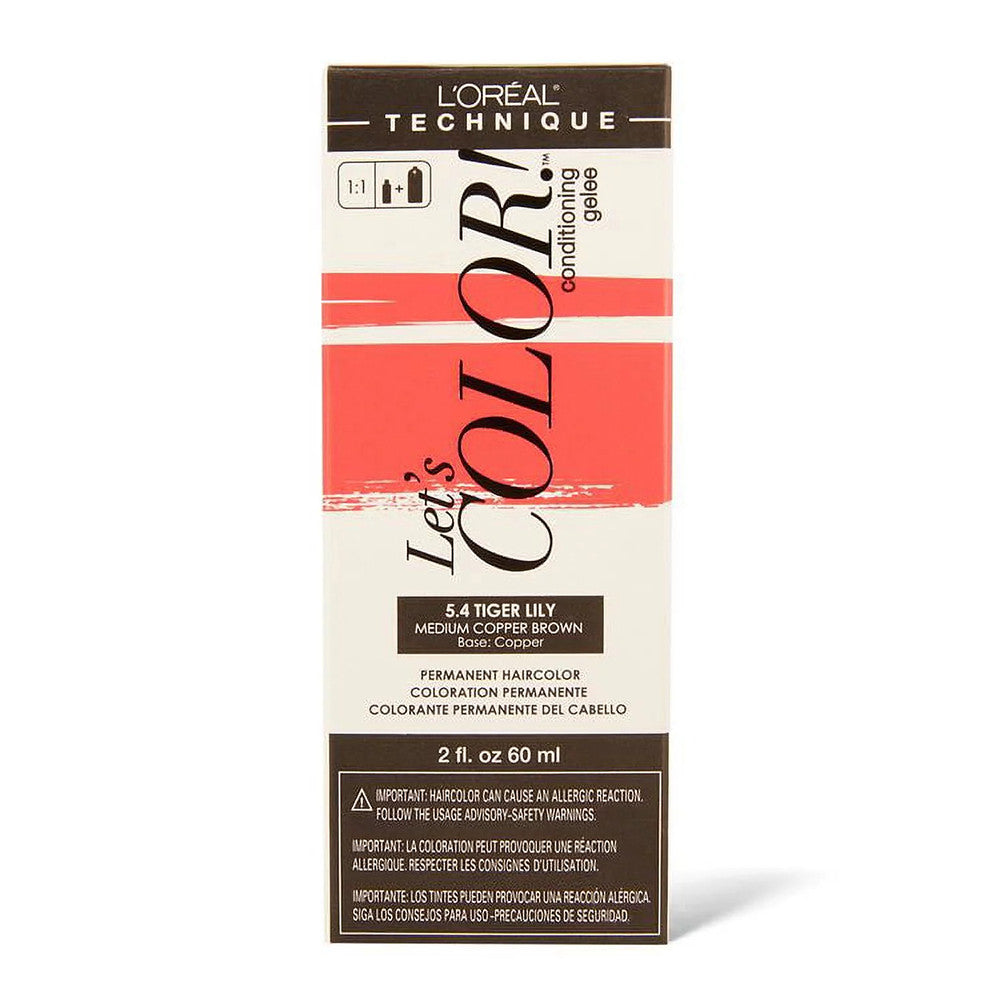 LOreal Lets Color 5.4 Tiger Lily Copper Brown Permanent Haircolor, 1 Ea
