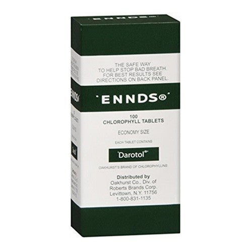 Ennds Chlorophyll Tablets For Stop Bad Breath And Mouth Odors , 100 Ea
