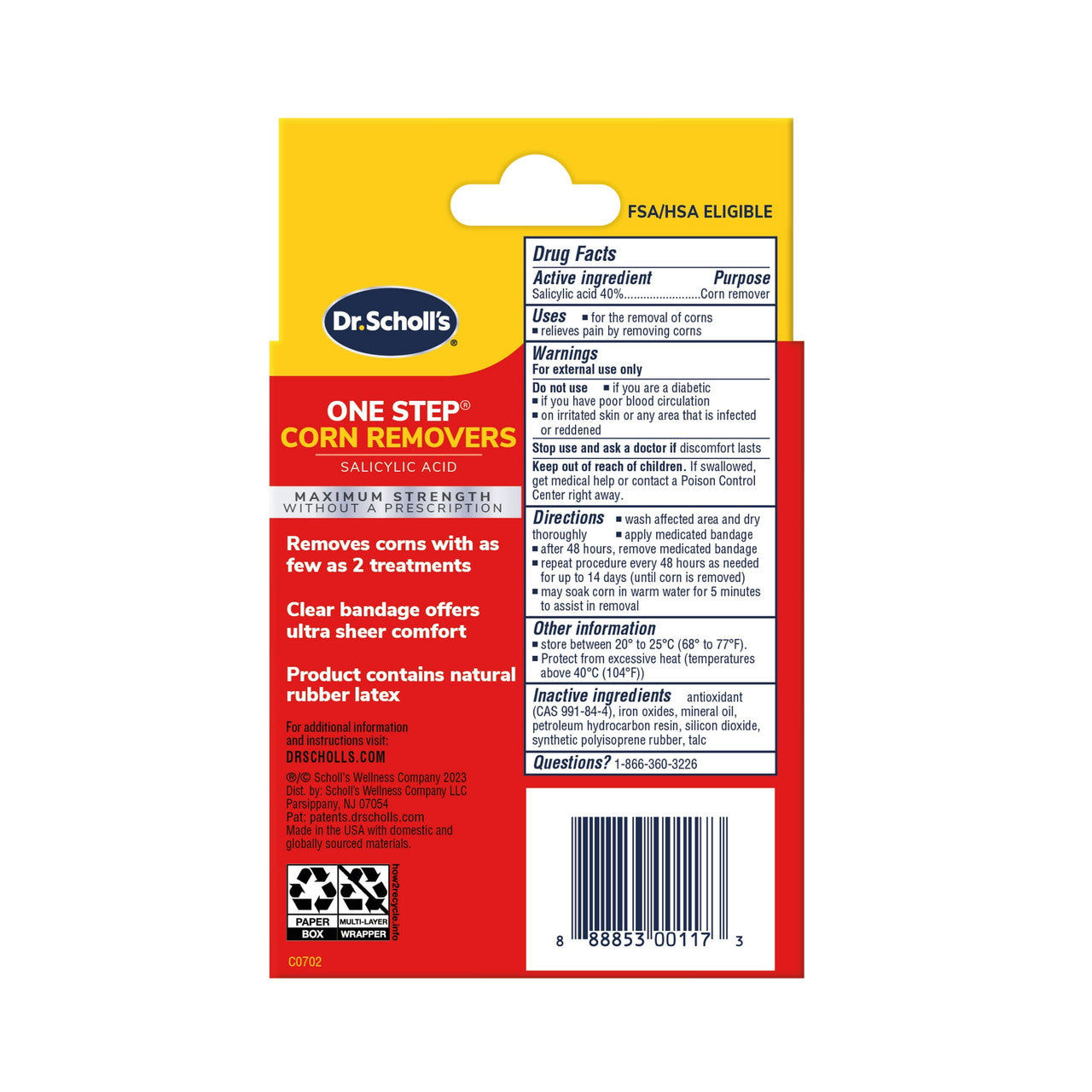 Dr. Scholls One Step Corn Removers, 6 Ea