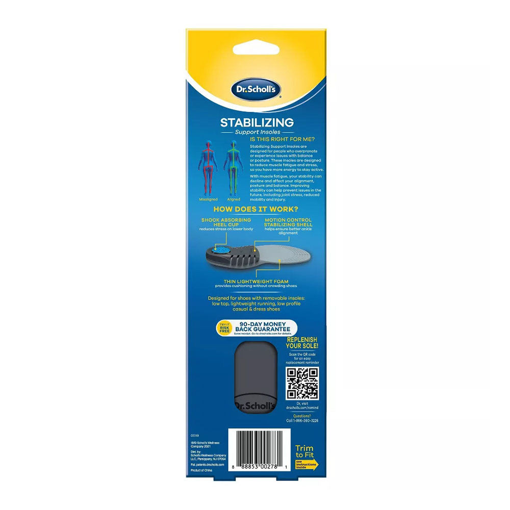 Dr Scholls Women Stabilizing Support Insoles, Size 6-11, 1 Pair
