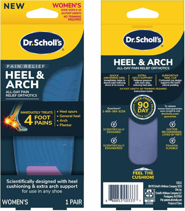 Dr Scholls Pain Relief Orthotics For Heel Pain For Women, Size 6-10, 1 Pair