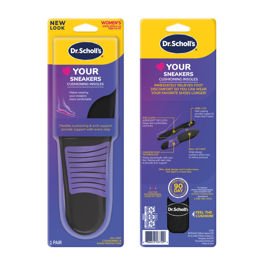 Dr Scholls Soft Cushioning Shoe Insoles For Sneakers, Womens Size, 6 To 10