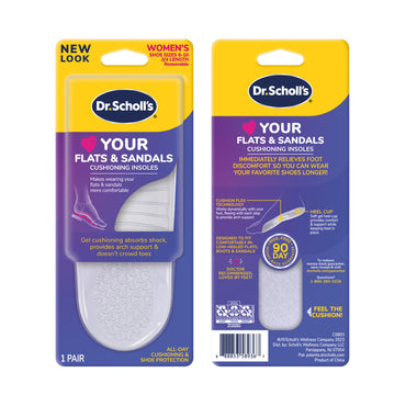 Dr Scholls Stylish Step Discreet Cushioning Insoles for Flats and Sandals Size 6-10, 1 Pair