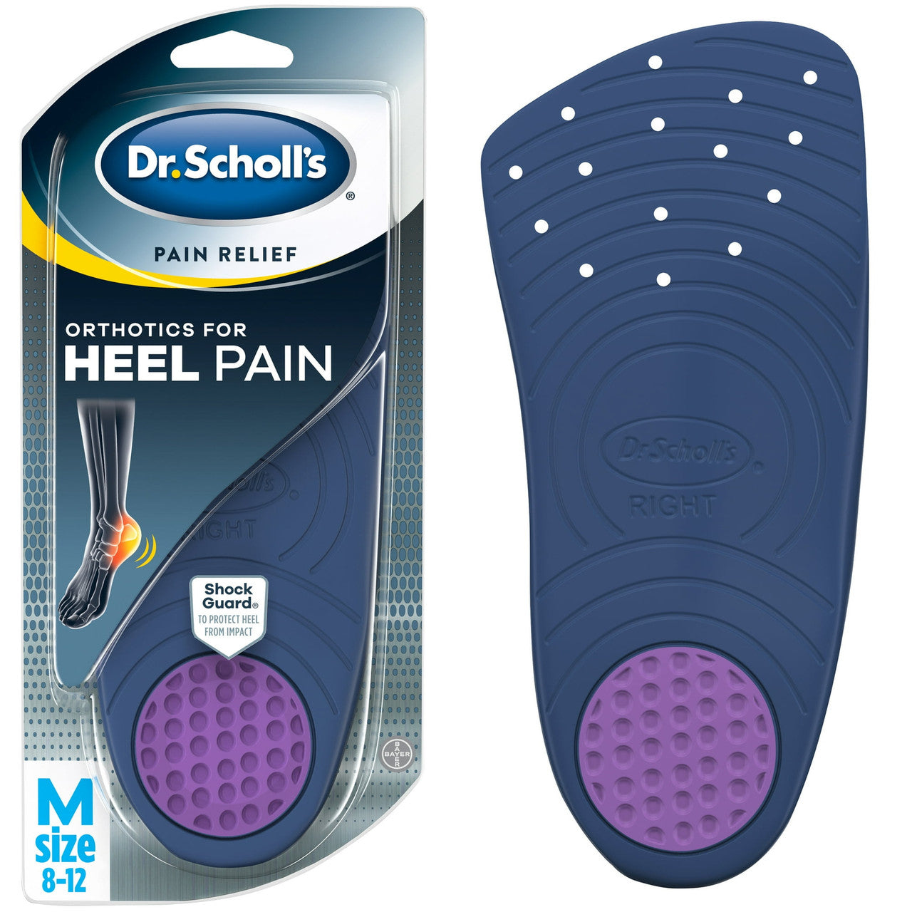 Dr. Scholls Pain Relief Orthotics For Heel Pain For Men, Size 8-12, 1 Pair
