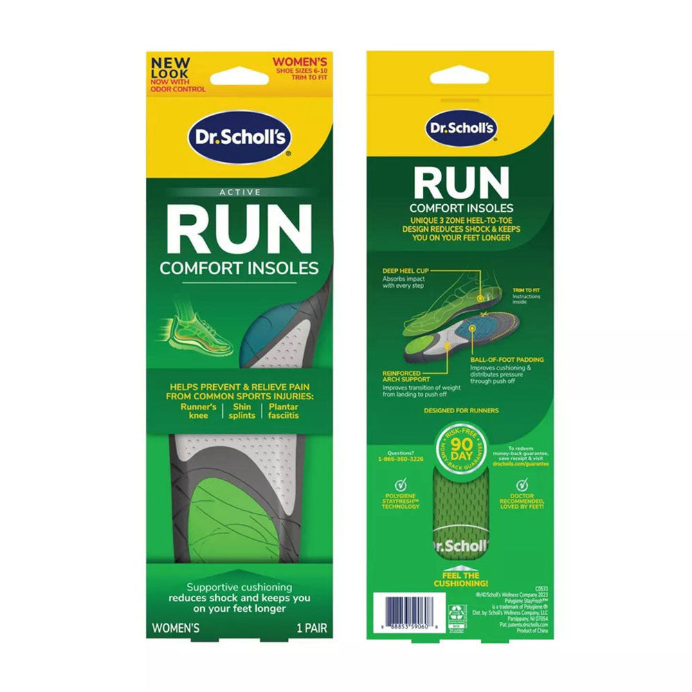 Dr Scholls Athletic Series Running Insoles For Women, Size 5.5-9, 1 Pair