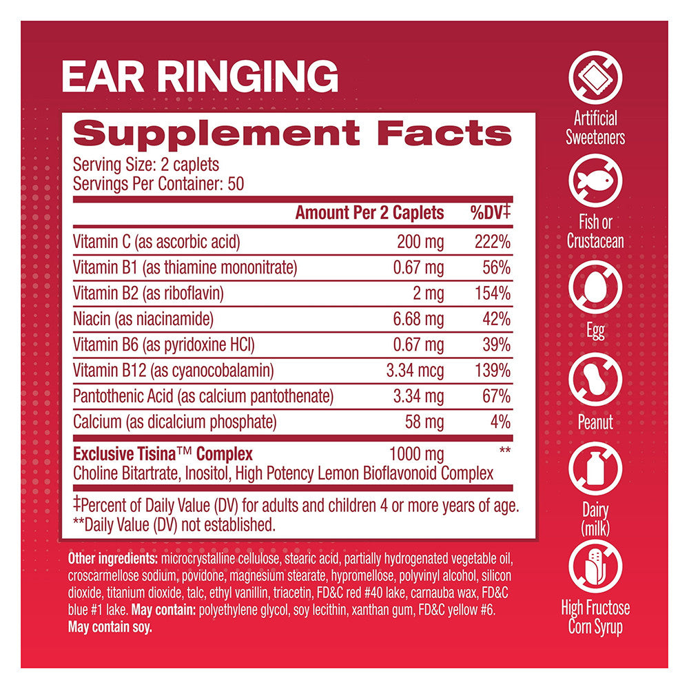 Lipoflavonoid Plus Extra Strength Ear Health Caplets - 100 Ea