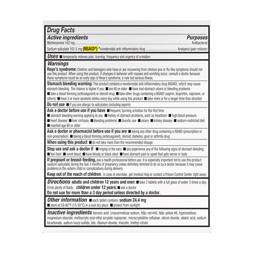 Cystex Dual Action Relief Helps Slow Uti Bacteria Growth And Provide General Pain Relief Tablets, 48 Ea