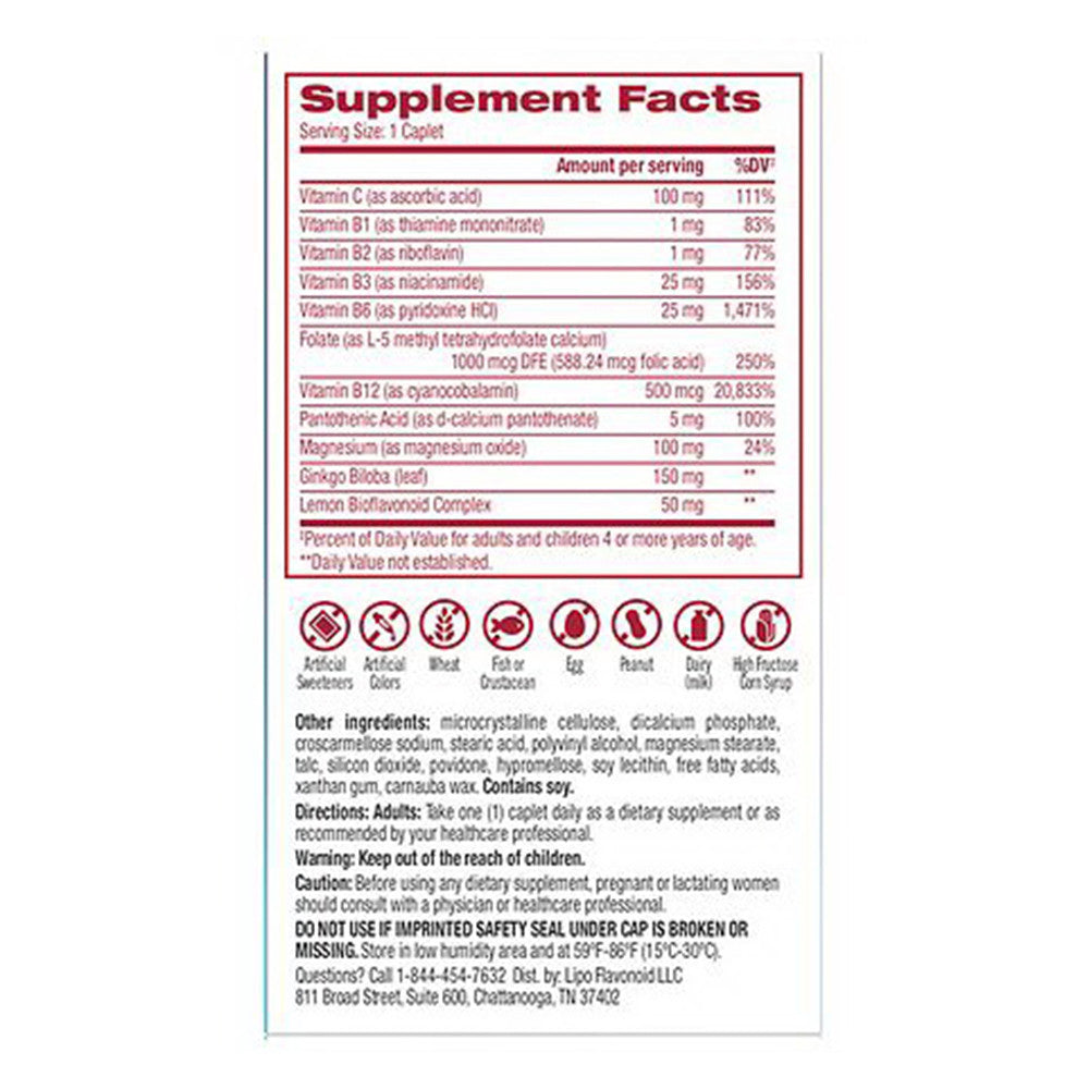 Lipo Flavonoid Advanced Hearing Support for Ear Health Supplement Caplets, 30 Ea