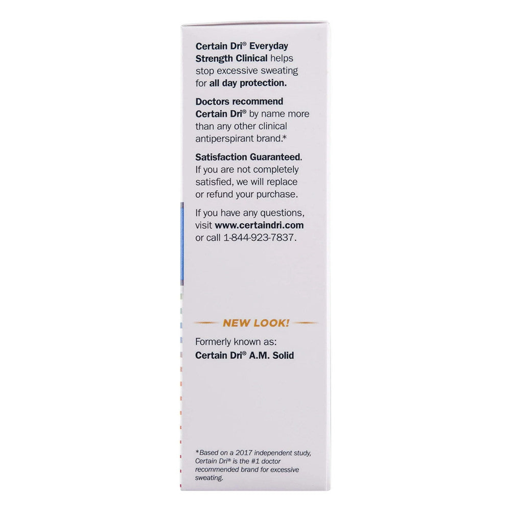 Certain Dri Everyday Strength Clinical Deodorant Solid, Morning Fresh, 2.6 Oz