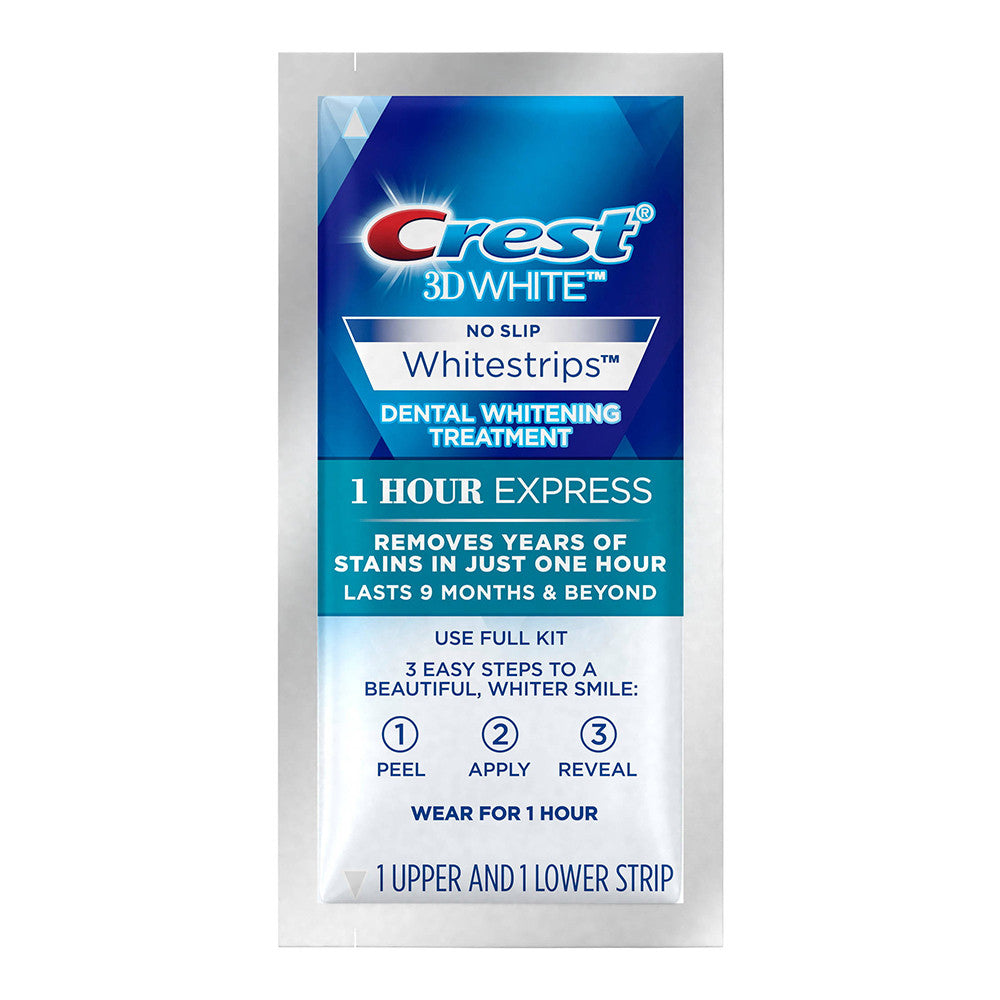 Crest 3D White Whitestrips 1 Hour Express Teeth Whitening Kit, 7 Ea
