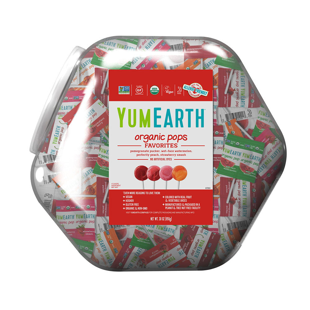 Yummy Earth Organic Lollipops Gluten Free, Fruit Flavors - 30 Oz, 150 Ea