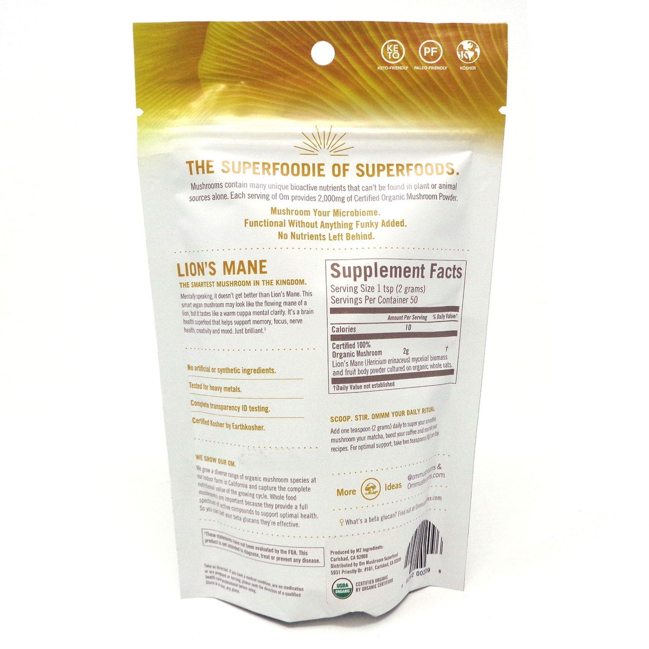 Mushroom Matrix Lions Mane Organic Mushroom Supplement Powder, 3.5 Oz