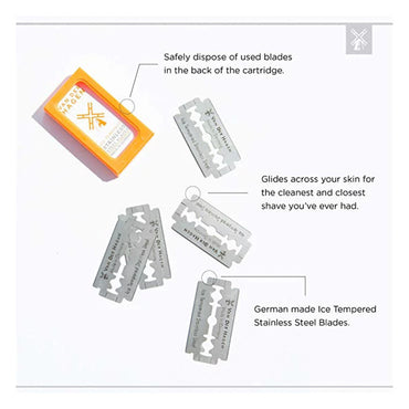 Van Der Hagen Double Edge Stainless Steel Razor Blades, 5 Ea