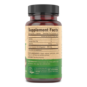 Deva Nutrition Vegan Coconut Oil Virgin Capsules, 90 Ea